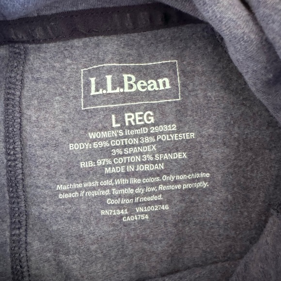 L.L.Bean Cozy Cowl Neck Pullover Sweatshirt Casual Streetwear Lavender Large - Picture 5 of 5